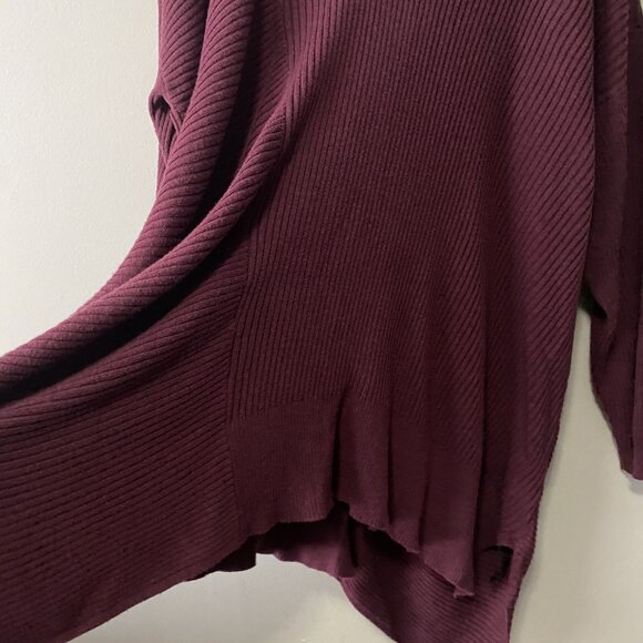 DG2 Diane Gilman Burgundy Cotton Blend V-Neck Sweater - Picture 6 of 13